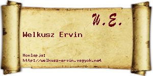 Welkusz Ervin névjegykártya